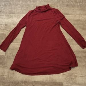 Lulu's Red Long Sleeve Turtleneck Dress